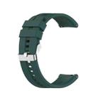 For Huawei Watch GT 2 46mm Silicone  Watch Band with Silver Buckle(Dark Green) - 1