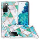 For Samsung Galaxy S20 FE Electroplating TPU Phone Protective Case(Green and White) - 1