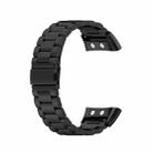 For Garmin Forerunner 45 / 45S / Swim 2 Universal Three Beads Stainless Steel Watch Band(Black) - 3