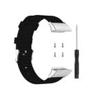 For Garmin Forerunner 35 / 30 Universal Nylon Canvas Watch Band(Black) - 1