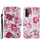 For Huawei P Smart 2021 / Y7a Colored Drawing Pattern Horizontal Flip Leather Case with Holder & Card Slots & Wallet(Peony) - 1