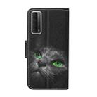 For Huawei P Smart 2021 / Y7a Colored Drawing Pattern Horizontal Flip Leather Case with Holder & Card Slots & Wallet(Black Cat) - 3