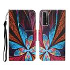 For Huawei P Smart 2021 / Y7a Colored Drawing Pattern Horizontal Flip Leather Case with Holder & Card Slots & Wallet(Colorful Flower) - 1
