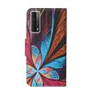 For Huawei P Smart 2021 / Y7a Colored Drawing Pattern Horizontal Flip Leather Case with Holder & Card Slots & Wallet(Colorful Flower) - 3
