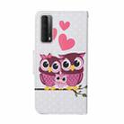 For Huawei P Smart 2021 / Y7a Colored Drawing Pattern Horizontal Flip Leather Case with Holder & Card Slots & Wallet(Cat Family) - 3