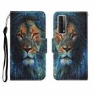 For Huawei P Smart 2021 / Y7a Coloured Drawing Pattern Horizontal Flip PU Leather Case with Holder & Card Slots & Wallet & Lanyard(Lion) - 1