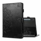 For Samsung Galaxy Tab S6 Halfway Mandala Embossing Pattern Horizontal Flip PU Leather Case with Card Slots & Holder & Pen Slot(Black) - 1