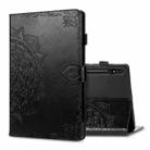 For Samsung Galaxy Tab S8+ / Tab S8 Plus /  Tab S7 FE / Tab S7+  Halfway Mandala Embossing Pattern Horizontal Flip PU Leather Case with Card Slots & Holder & Pen Slot(Black) - 1