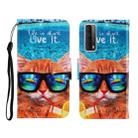 Colored Drawing Horizontal Flip Leather Case with Holder & Card Slot & Wallet For Huawei P Smart 2021 / Y7a(Underwater Cat) - 1