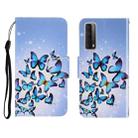 Colored Drawing Horizontal Flip Leather Case with Holder & Card Slot & Wallet For Huawei P Smart 2021 / Y7a(Many Butterflies) - 1