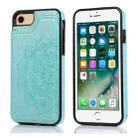 For iPhone SE 2022 / SE 2020 / 8 / 7 Double Buckle Mandala Pattern PU+TPU Protective Case with Card Slots & Holder & Photo Frame(Green) - 1