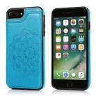 Double Buckle Mandala Pattern PU+TPU Protective Case with Card Slots & Holder & Photo Frame For iPhone 7 Plus / 8 Plus(Blue) - 1