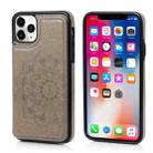 For iPhone 11 Double Buckle Mandala Pattern PU+TPU Protective Case with Card Slots & Holder & Photo Frame (Grey) - 1