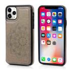 For iPhone 11 Pro Double Buckle Mandala Pattern PU+TPU Protective Case with Card Slots & Holder & Photo Frame (Grey) - 1