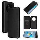 For Huawei Mate 40 Carbon Fiber Texture Horizontal Flip TPU + PC + PU Leather Case with Card Slot(Black) - 1