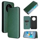 For Huawei Mate 40 Carbon Fiber Texture Horizontal Flip TPU + PC + PU Leather Case with Card Slot(Green) - 1