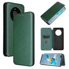 For Huawei Mate 40 Pro Carbon Fiber Texture Horizontal Flip TPU + PC + PU Leather Case with Card Slot(Green) - 1