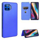 For Motorola One 5G / Moto G 5G Plus Carbon Fiber Texture Horizontal Flip TPU + PC + PU Leather Case with Card Slot(Blue) - 1