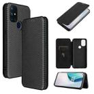 For OnePlus Nord N10 5G Carbon Fiber Texture Horizontal Flip TPU + PC + PU Leather Case with Card Slot(Black) - 1