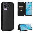 For vivo V20 Pro 5G Carbon Fiber Texture Horizontal Flip TPU + PC + PU Leather Case with Card Slot(Black) - 1