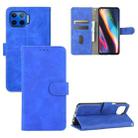 For Motorola One 5G / Moto G 5G Plus Solid Color Skin Feel Magnetic Buckle Horizontal Flip Calf Texture PU Leather Case with Holder & Card Slots & Wallet(Blue) - 1