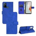 For OnePlus Nord N100 Solid Color Skin Feel Magnetic Buckle Horizontal Flip Calf Texture PU Leather Case with Holder & Card Slots & Wallet(Blue) - 1