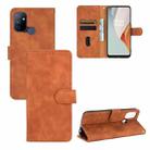 For OnePlus Nord N100 Solid Color Skin Feel Magnetic Buckle Horizontal Flip Calf Texture PU Leather Case with Holder & Card Slots & Wallet(Brown) - 1