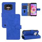 For Oukitel WP5 Solid Color Skin Feel Magnetic Buckle Horizontal Flip Calf Texture PU Leather Case with Holder & Card Slots & Wallet(Blue) - 1