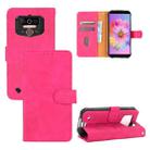 For Oukitel WP5 Solid Color Skin Feel Magnetic Buckle Horizontal Flip Calf Texture PU Leather Case with Holder & Card Slots & Wallet(Rose Red) - 1