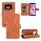 For Oukitel WP5 Solid Color Skin Feel Magnetic Buckle Horizontal Flip Calf Texture PU Leather Case with Holder & Card Slots & Wallet(Brown) - 1