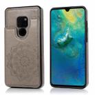 For Huawei Mate 20 Double Buckle Mandala Pattern PU+TPU Protective Case with Card Slots & Holder & Photo Frame(Grey) - 1