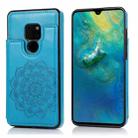 For Huawei Mate 20 Double Buckle Mandala Pattern PU+TPU Protective Case with Card Slots & Holder & Photo Frame(Blue) - 1