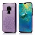 For Huawei Mate 20 Double Buckle Mandala Pattern PU+TPU Protective Case with Card Slots & Holder & Photo Frame(Purple) - 1