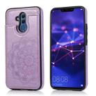For Huawei Mate 20 Lite Double Buckle Mandala Pattern PU+TPU Protective Case with Card Slots & Holder & Photo Frame(Purple) - 1