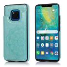 For Huawei Mate 20 Pro Double Buckle Mandala Pattern PU+TPU Protective Case with Card Slots & Holder & Photo Frame(Green) - 1