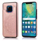 For Huawei Mate 20 Pro Double Buckle Mandala Pattern PU+TPU Protective Case with Card Slots & Holder & Photo Frame(Rose Gold) - 1