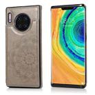 For Huawei Mate 30 Pro Double Buckle Mandala Pattern PU+TPU Protective Case with Card Slots & Holder & Photo Frame(Grey) - 1