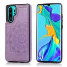 For Huawei P30 Double Buckle Mandala Pattern PU+TPU Protective Case with Card Slots & Holder & Photo Frame(Purple) - 1