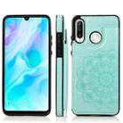 For Huawei P30 Lite Double Buckle Mandala Pattern PU+TPU Protective Case with Card Slots & Holder & Photo Frame(Green) - 1