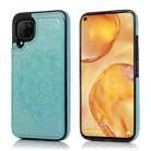 For Huawei P40 Lite Double Buckle Mandala Pattern PU+TPU Protective Case with Card Slots & Holder & Photo Frame(Green) - 1