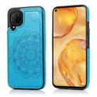 For Huawei P40 Lite Double Buckle Mandala Pattern PU+TPU Protective Case with Card Slots & Holder & Photo Frame(Blue) - 1