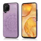 For Huawei P40 Lite Double Buckle Mandala Pattern PU+TPU Protective Case with Card Slots & Holder & Photo Frame(Purple) - 1