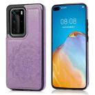 For Huawei P40 Pro Double Buckle Mandala Pattern PU+TPU Protective Case with Card Slots & Holder & Photo Frame(Purple) - 1