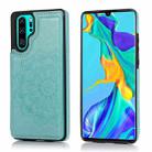 For Huawei P30 Pro Double Buckle Mandala Pattern PU+TPU Protective Case with Card Slots & Holder & Photo Frame(Green) - 1