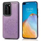 For Huawei P40 Double Buckle Mandala Pattern PU+TPU Protective Case with Card Slots & Holder & Photo Frame(Purple) - 1