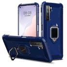 For Huawei Nova 7 SE Carbon Fiber Protective Case with 360 Degree Rotating Ring Holder(Blue) - 1