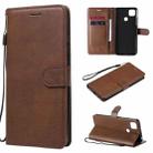 For Xiaomi Redmi 9C Solid Color Horizontal Flip Protective Leather Case with Holder & Card Slots & Wallet & Photo Frame & Lanyard(Brown) - 1