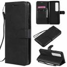 For Xiaomi Mi 10 Ultra Solid Color Horizontal Flip Protective Leather Case with Holder & Card Slots & Wallet & Photo Frame & Lanyard(Black) - 1