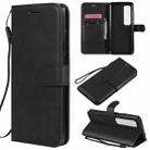 For Xiaomi Poco X3 NFC Solid Color Horizontal Flip Protective Leather Case with Holder & Card Slots & Wallet & Photo Frame & Lanyard(Black) - 1