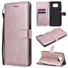 For Xiaomi Poco X3 NFC Solid Color Horizontal Flip Protective Leather Case with Holder & Card Slots & Wallet & Photo Frame & Lanyard(Rose Gold) - 1